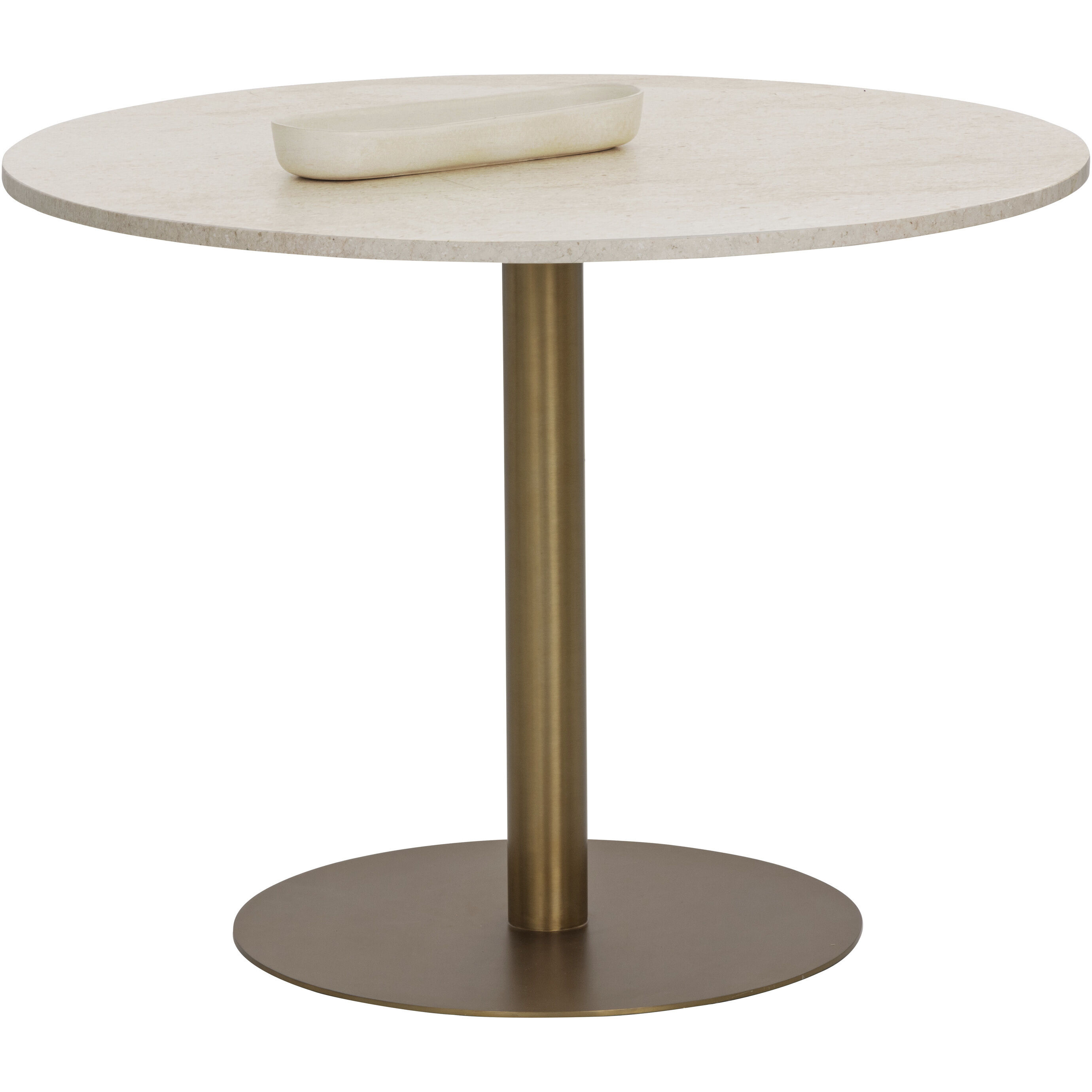 Iska Cream / Antique Brass Bistro Table